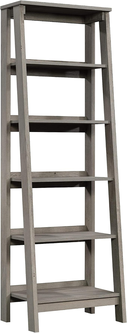 Sauder Ladder Bookshelf 5 Tier Trestle Ladder Shelf Wooden Bookcase, in Mystic by SAUDER%C2%AE