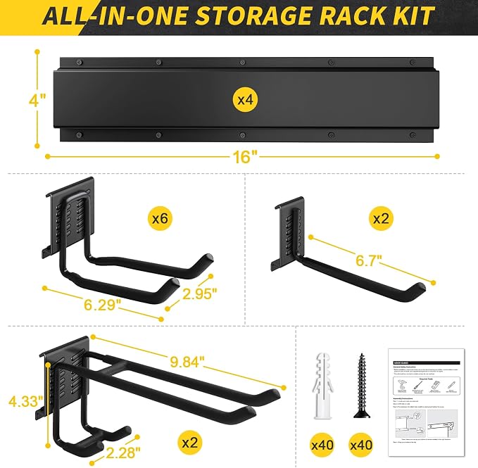 64 Inches Garage Storage, UUP Garage Organization Wall Mount Garden Tool - Image 5