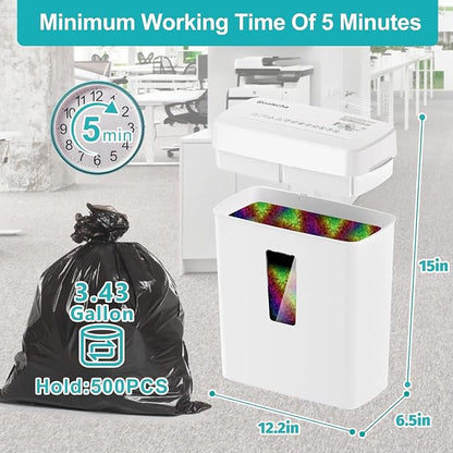Woolsche Paper Shredder, P-5 Security Level, 5-Sheet Micro Cut - Image 4