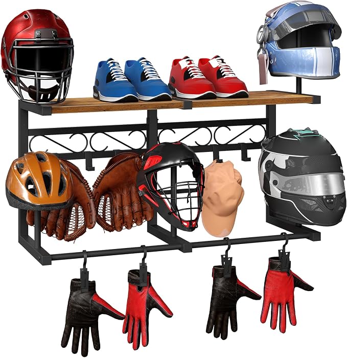 HOOBRO Motorcycle Helmet Rack Wall Mount, Helmet Holder - Image 7