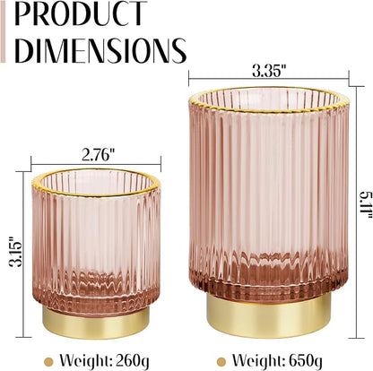 Makeup Brush holder Organizer, Crystal Glass Toothbrush Holders, Striped Make - Image 3