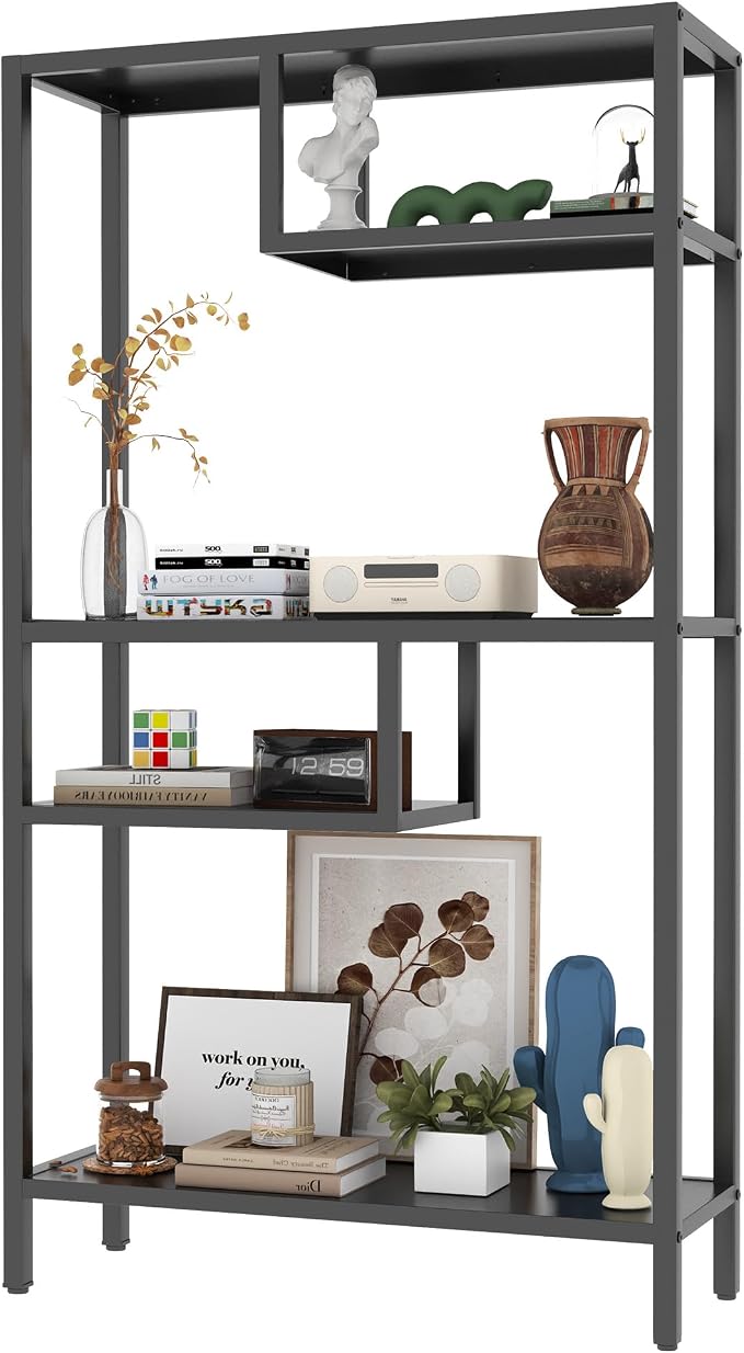 Metal Storage Shelves, 70.9” Tall Geometric Bookshelf, Floor Standing Display by BIZOEIRON
