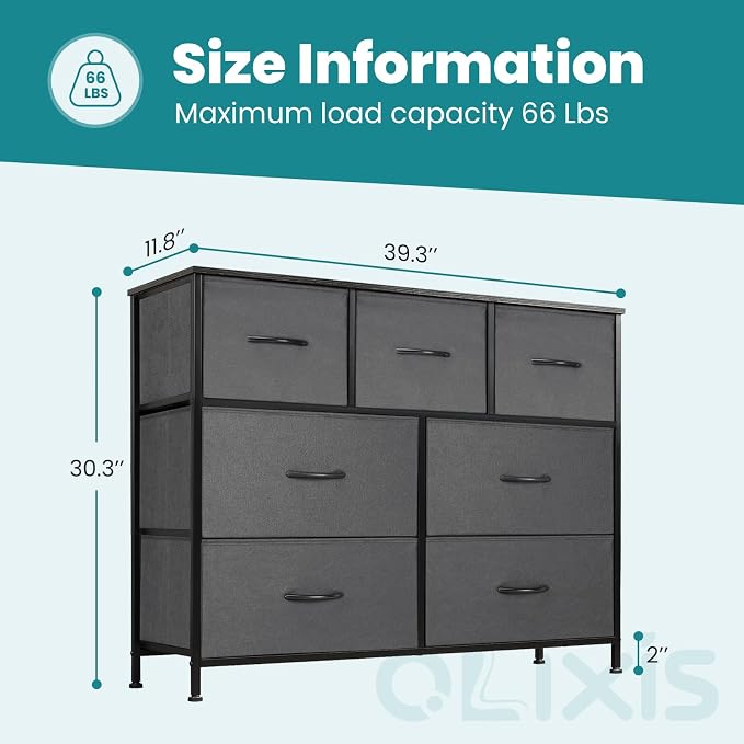 OLIXIS 7 Drawers Fabric Dresser - Image 3