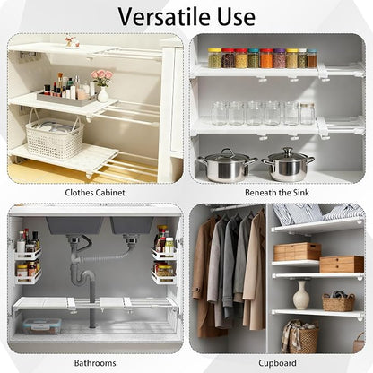 5 Pcs Closet Tension Shelf Rod Expandable Adjustable 10.83-18.3 inch Shelf - Image 4