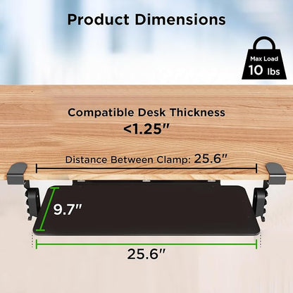Kt4 Clamp on Keyboard Tray, Adjustable Slide Out Drawer - Image 4