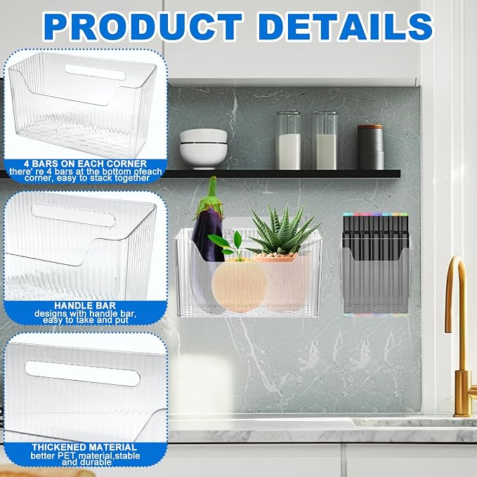 8 Pcs Storage Organizer Bins - Image 3