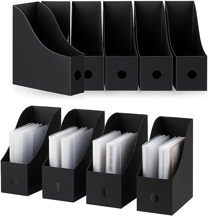 Geyee 12 Pack Plastic Magazine File Holder, File Boxes, Desk Organizer by Geyee