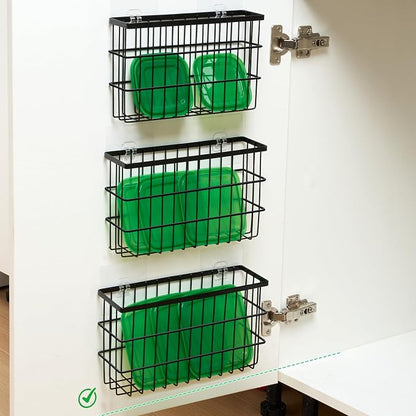 Sinnsally 3 Pack Cabinet Door Organizer, Self Adhesive Lid Organizers Inside - Image 3