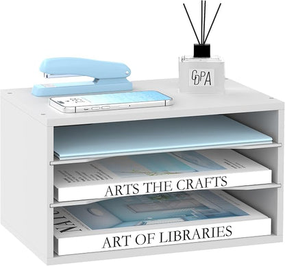 3 Tier Wood Desk Organizer, Mail Sorter and Paper Organizer by SUPEASY