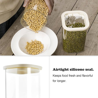 8pcs Square Pantry Glass Jars - Image 4