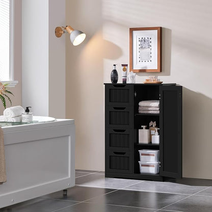 Yaheetech Wooden Bathroom Floor/Side Storage Organizer Cabinet - Image 2