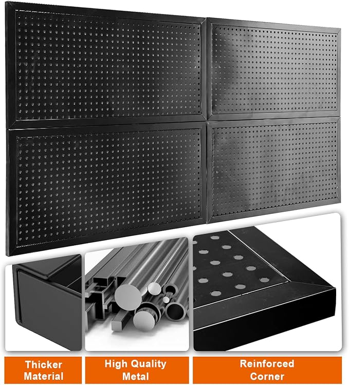 48x24 Inch Metal Pegboard Wall Organizer, Peg Board Utility Tool Storage - Image 7