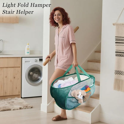 Collapsible Laundry Basket 2 pack, Mesh Pop Up Laundry Hampers - Image 6