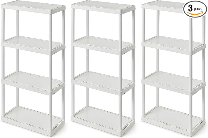 Gracious Living 4 Shelf Fixed Height Solid Light Duty Storage Unit 12 x 24 x 48 by GraciousLiving