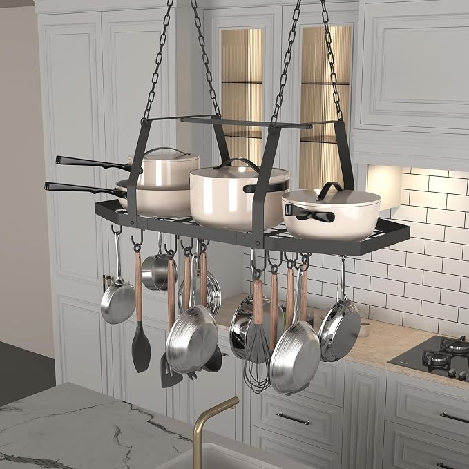 Hexagon Ceiling Pot Rack Hanging Pan Rack Hanging - Image 4