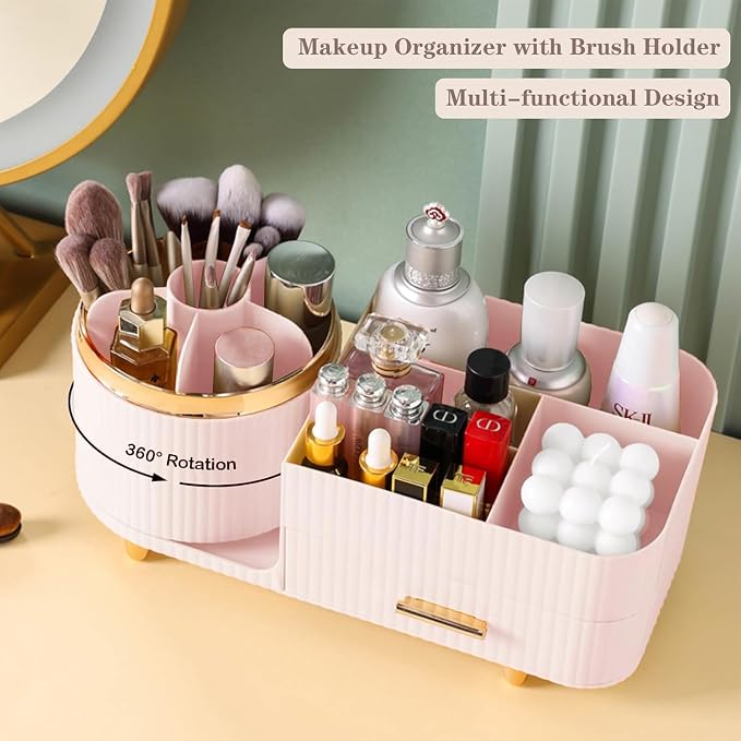 Rotating Makeup Organizer for Vanity - Image 2