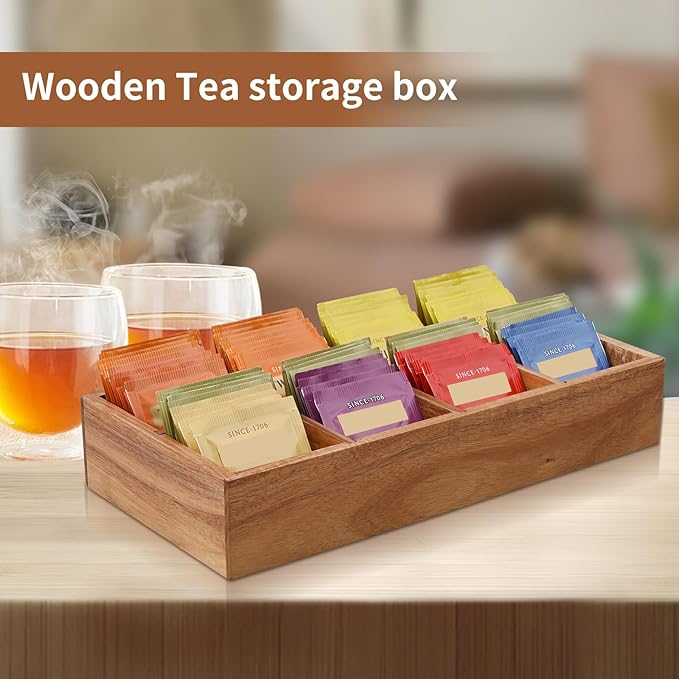 Acacia Wood Tea Bag Organizer - Image 7