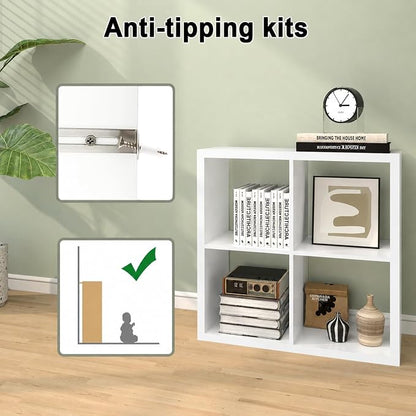 CTESNE【2026 Wooden Thick Frame 4 Cube Storage Organizer Shelf - Image 7