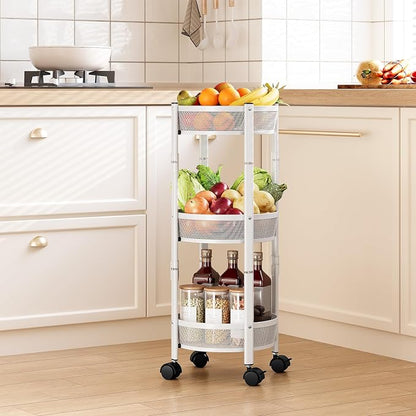 TOOLF 3 Tier Foldable Rolling Cart, Metal Utility Storage Cart, Lockable Wheels - Image 8