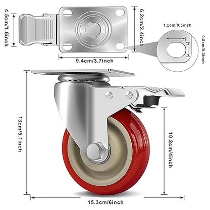4 Inch Heavy Duty Swivel Caster Wheels - Image 6
