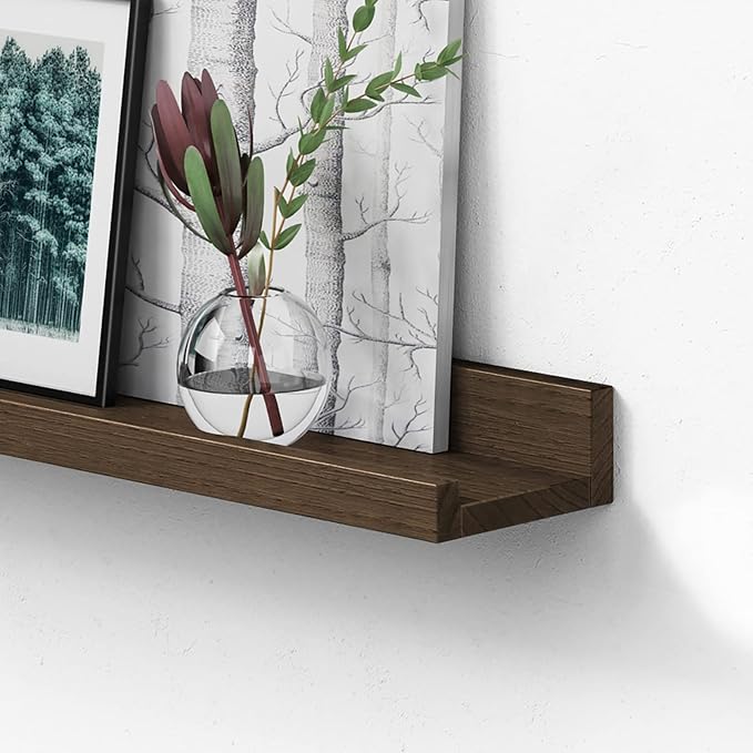 Forbena 36 Inch Long Picture Ledge Shelf, Wooden Floating Shelves - Image 7
