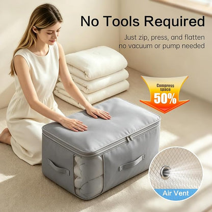 Comforter Storage Bag, Large Capacity Blanket Storage Bags 2-Layer Ultra Space - Image 3