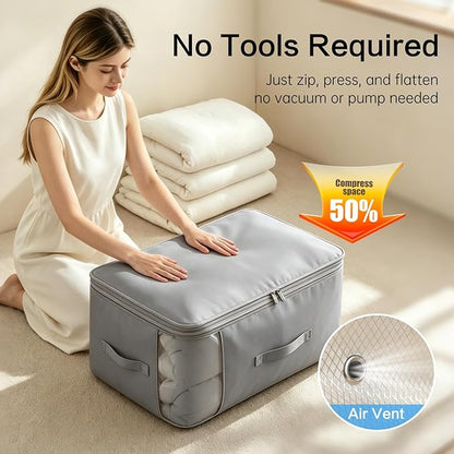 Comforter Storage Bag, Large Capacity Blanket Storage Bags 3-Layer Ultra Space - Image 3