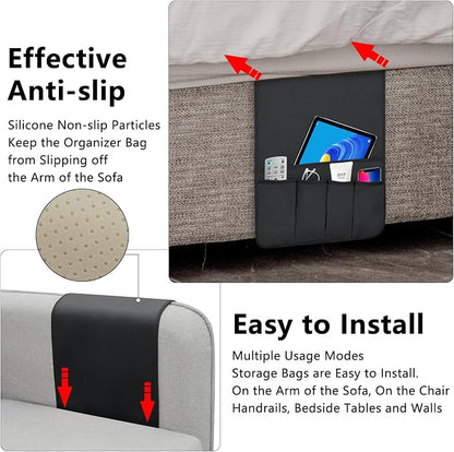 TV Remote Control Holder Couch Caddy, Non-slip Bedside Caddy Organizer - Image 4