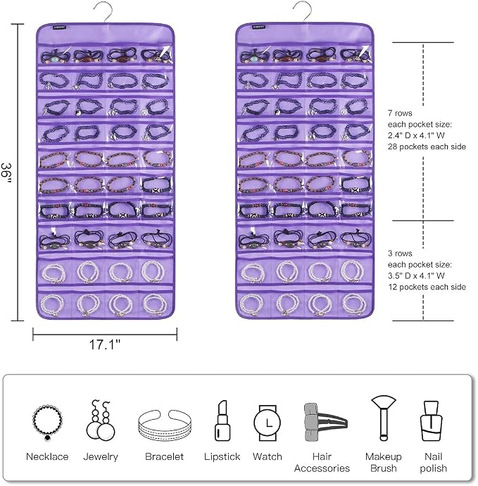 80 Pockets Hanging Jewelry Organizer - Image 6