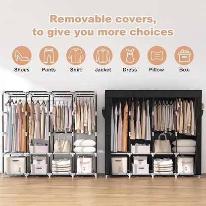 VTRIN Portable Closet for Hanging Clothes 67 Inch Wide Large Capacity Portable - Image 5