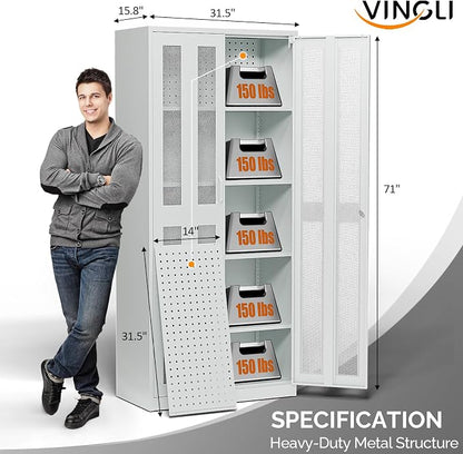 VINGLI Metal Garage Storage Cabinet - Image 3