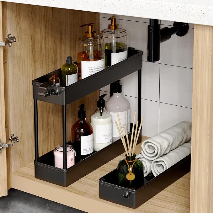 SPACEKEEPER Slim Rolling Storage Cart, 3 Tier Bathroom Storage Organizer - Image 5