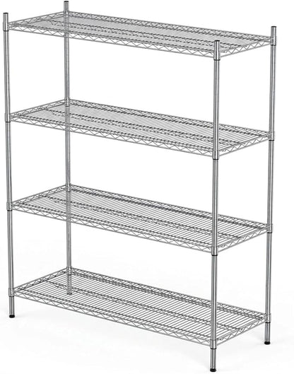 APLSS NSF 4-Tier Chrome Storage Shelves, Dry Environments, Commercial Heavy by HECMAC