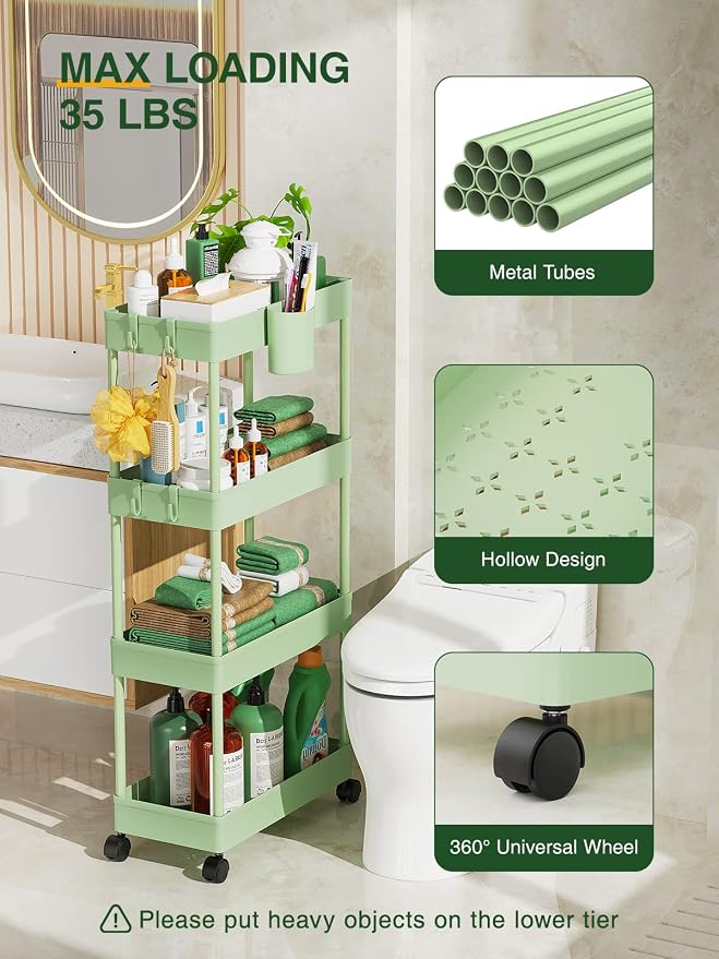LEHOM Slim Rolling Storage Cart - Image 6