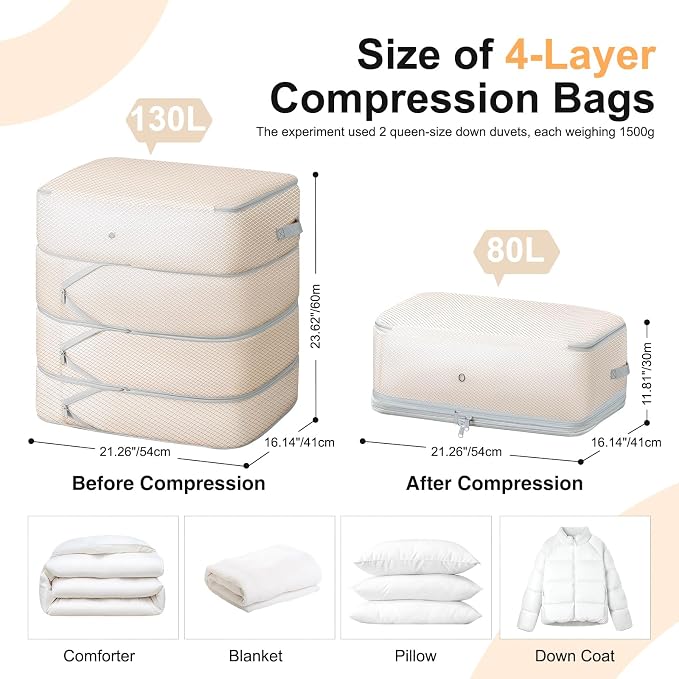 Comforter Storage Bag - 130L Large Capacity Blanket Storage Bags 4-Layer Ultra - Image 2