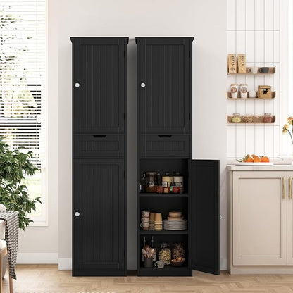 Iwell Tall Black Bathroom Cabinet - Image 2