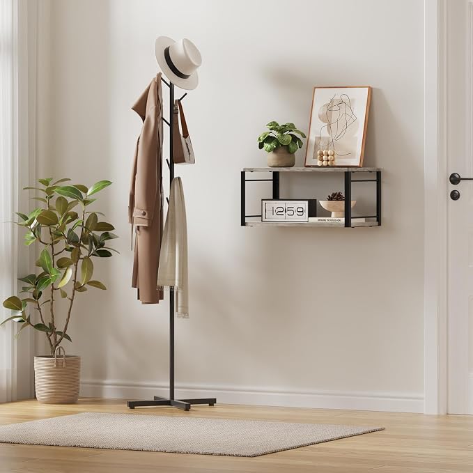 Floating Nightstand Wall Shelf, Wood Bedside Shelf Wall Mounted Nightstand Set - Image 7