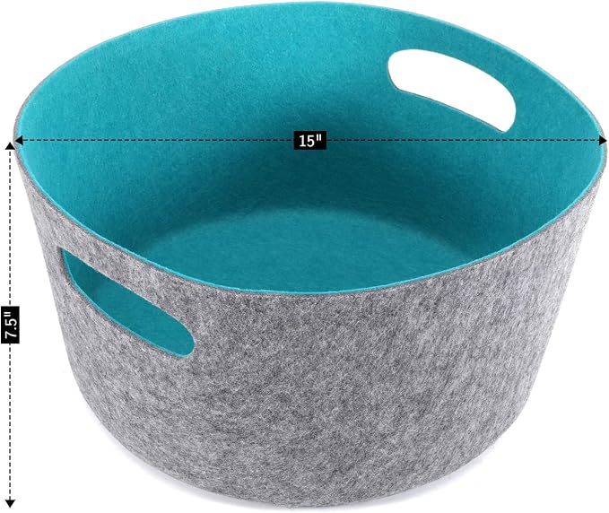 Welaxy Large Storage Basket Felt Open Storage Bins Desk Organize bin Shelf Box - Image 3