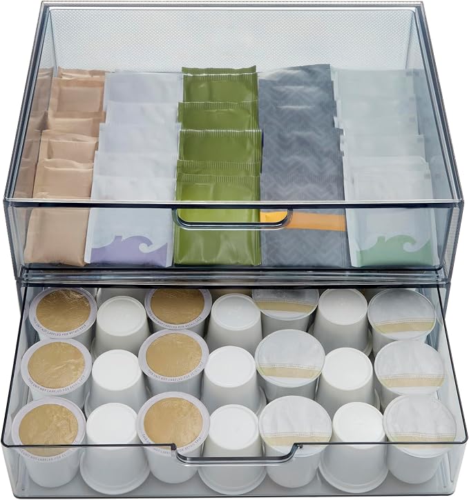 STORi STAX Plastic Stackable Organizer Drawers Classic Grey | 12.5" Wide | Set - Image 9