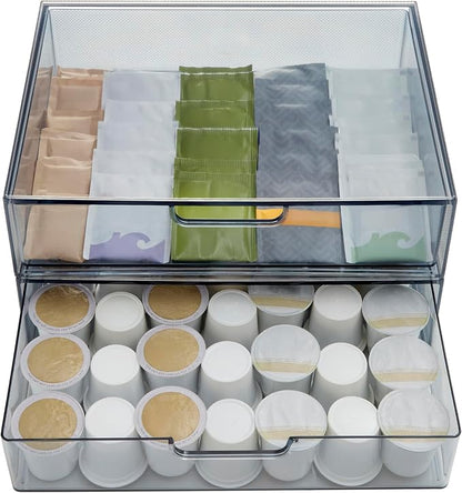 STORi STAX Plastic Stackable Organizer Drawers Classic Grey | 12.5" Wide | Set - Image 9