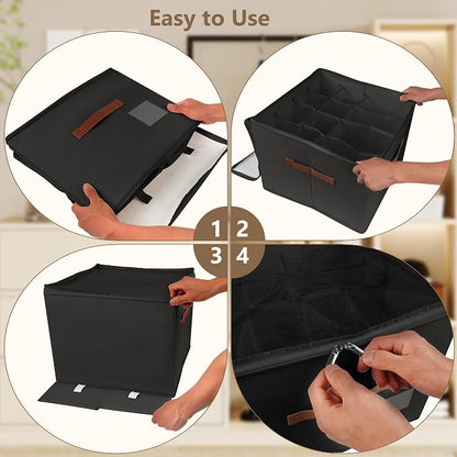 Vincona Shoe Organizer for Closet, 2 Pack Shoe Storage Bins Foldable Shoe - Image 5