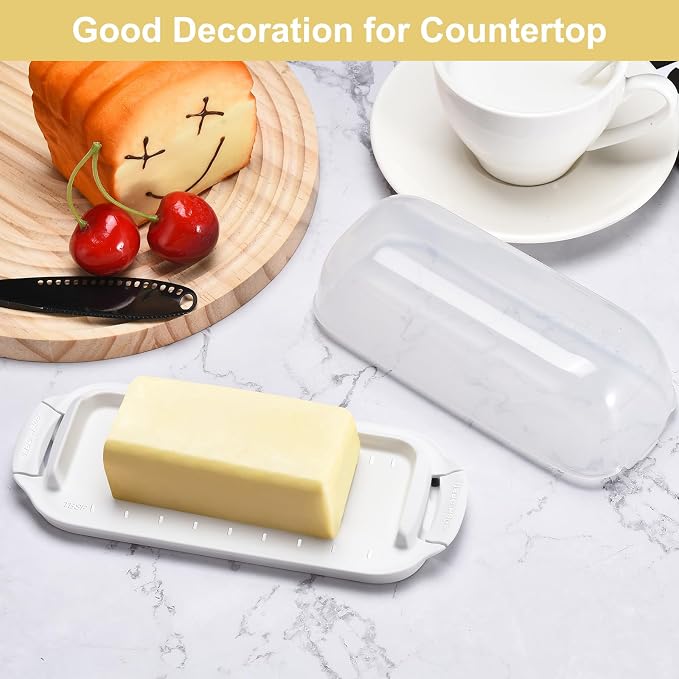 Butter Dish with Clear Lid, Butter Container Holds - Image 7
