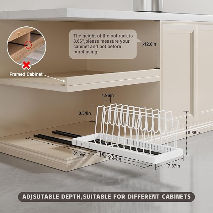2 Pack Pots and Pans Organizer Under Cabinet - Image 6