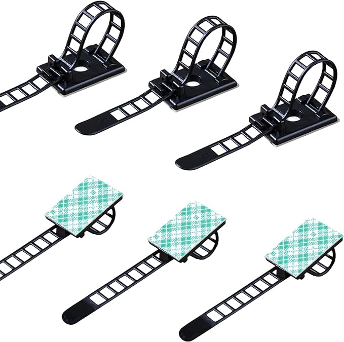 200 Pieces Cable Management Desk Wire Organizer Cable Ties Zip Ties Adhesive by RayTour