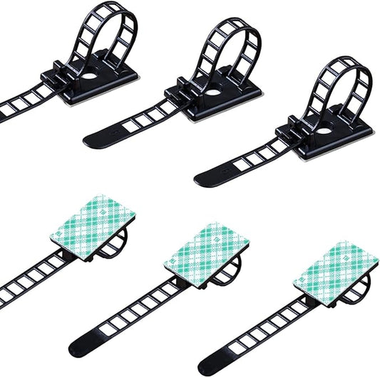 200 Pieces Cable Management Desk Wire Organizer Cable Ties Zip Ties Adhesive by RayTour