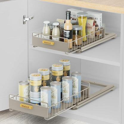 Under Sink Organizer, 2 Packs Under Sink Organizers and Storage, Slide Out Pull by HOMEAILIE
