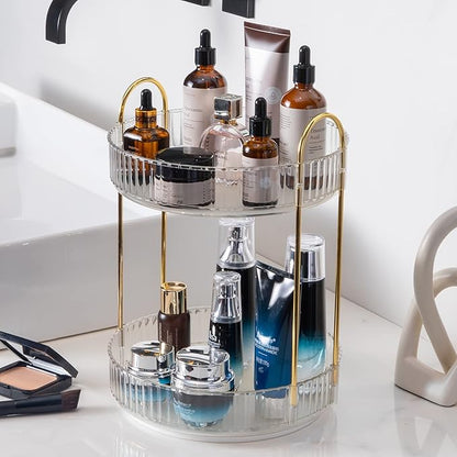 360° Rotating Makeup Organizer, Bathroom Make Up Spinning Holder Rack, Large by INVSSENEORGANIZERS