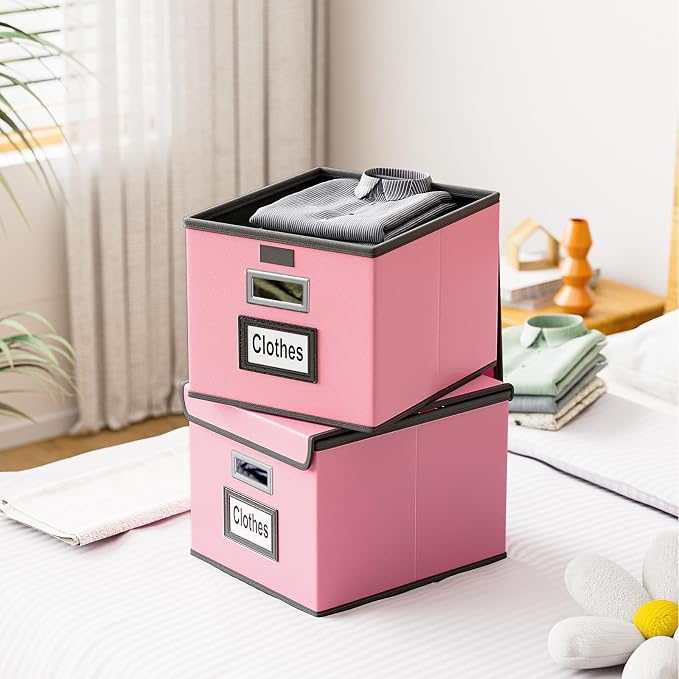 File Organizer Box with Lids, Collapsible File Folder Organizer | File Box with - Image 9