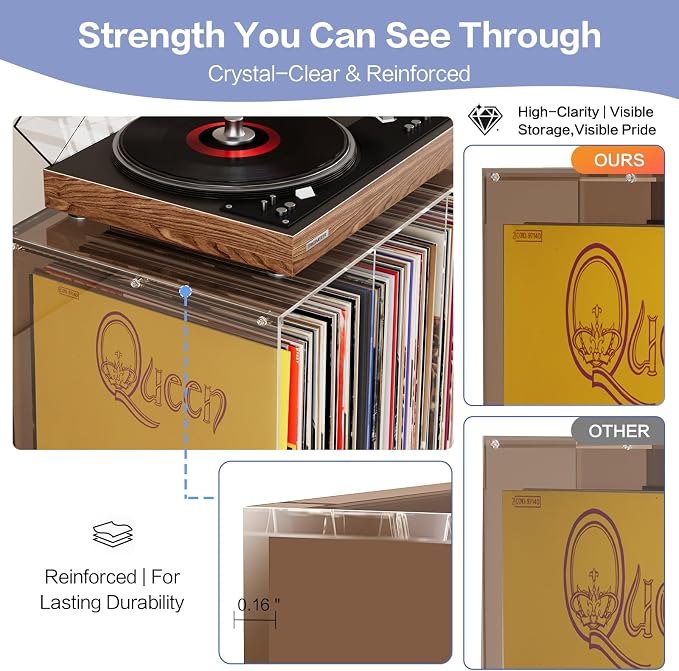 Bikoney Vinyl Record Storage, Stackable Cube Acrylic Vinyl Record Holder - Image 5