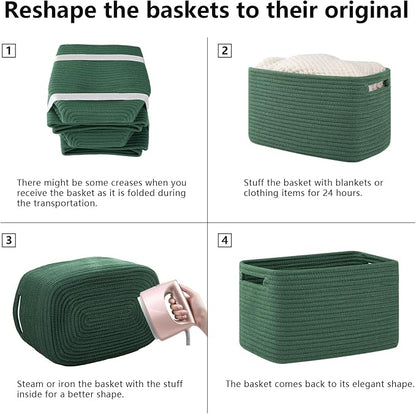 OIAHOMY 4 Pack Storage Baskets for Organizing, Cube Storage Bins for Shelves - Image 7